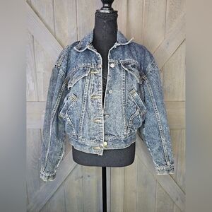 Vintage Women's Cropped Jean Jacket sz Large